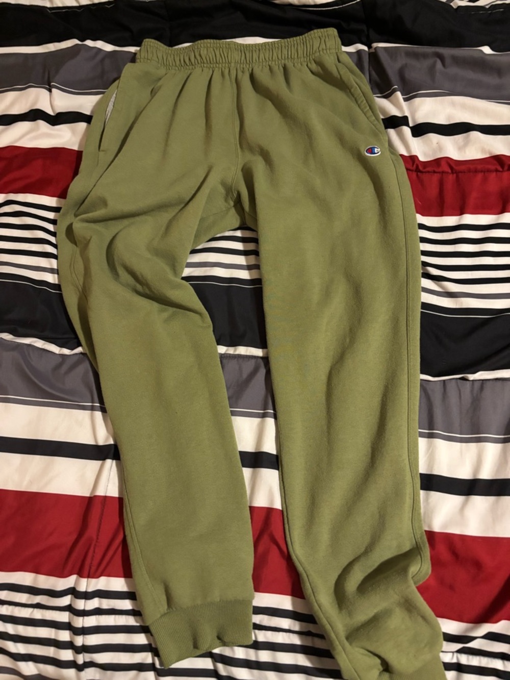 Champion Olive Green Fleece Joggers with Elastic Waist